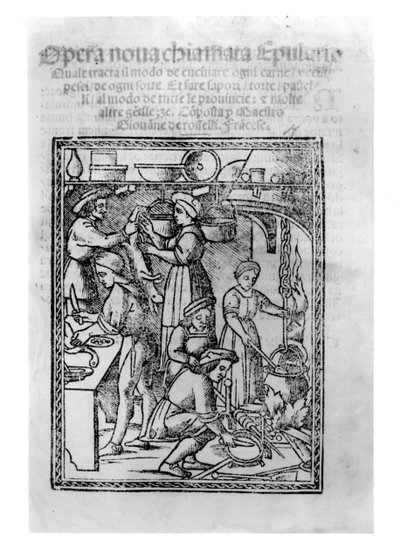 Frontespizio di un libro di cucina italiano da Italian School